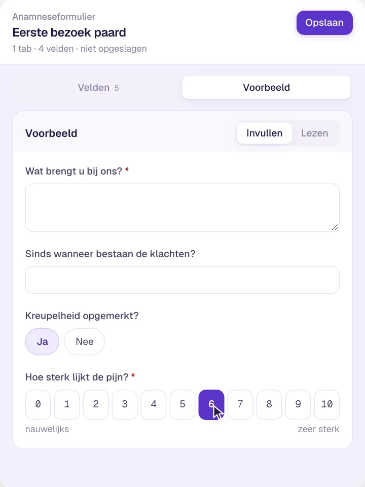 Anamnese & Behandelformulieren
