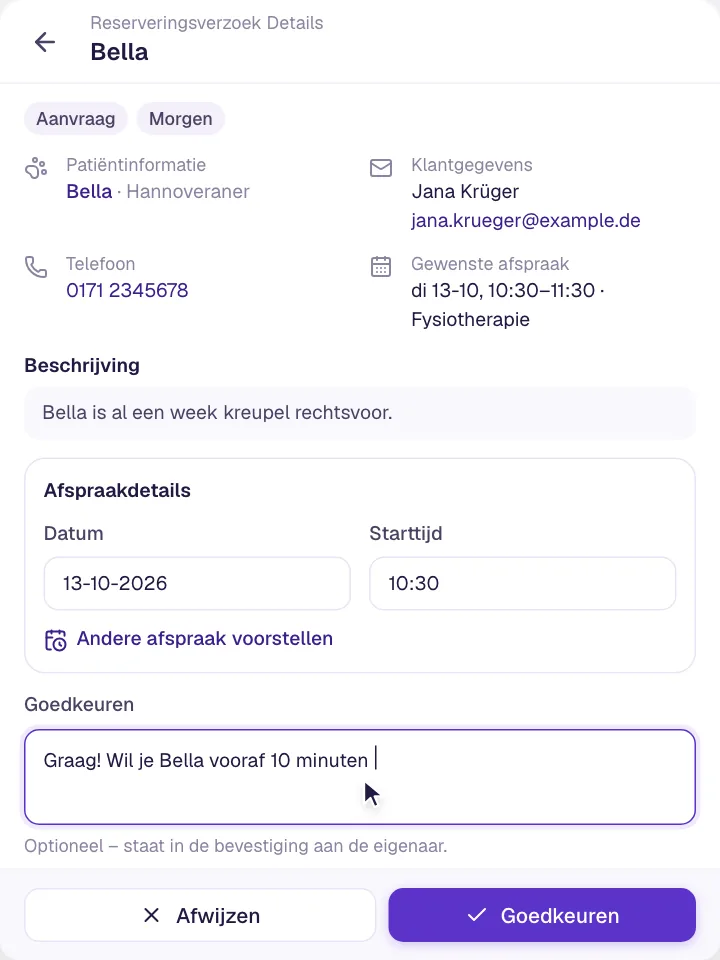 Afspraakverzoeken