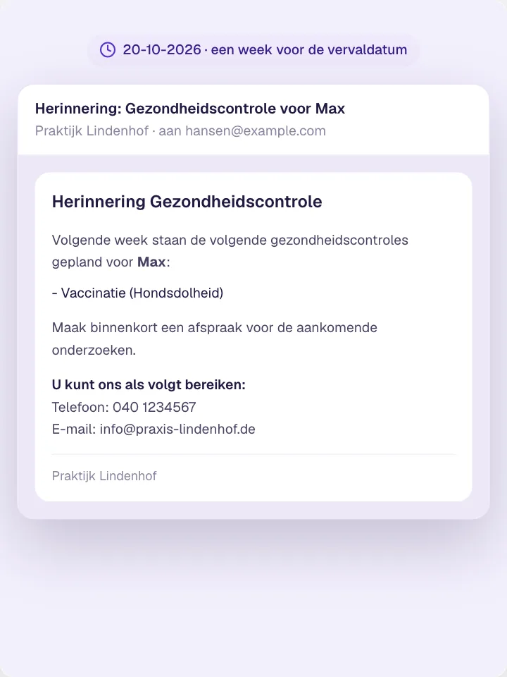 Herinneren in plaats van nabellen