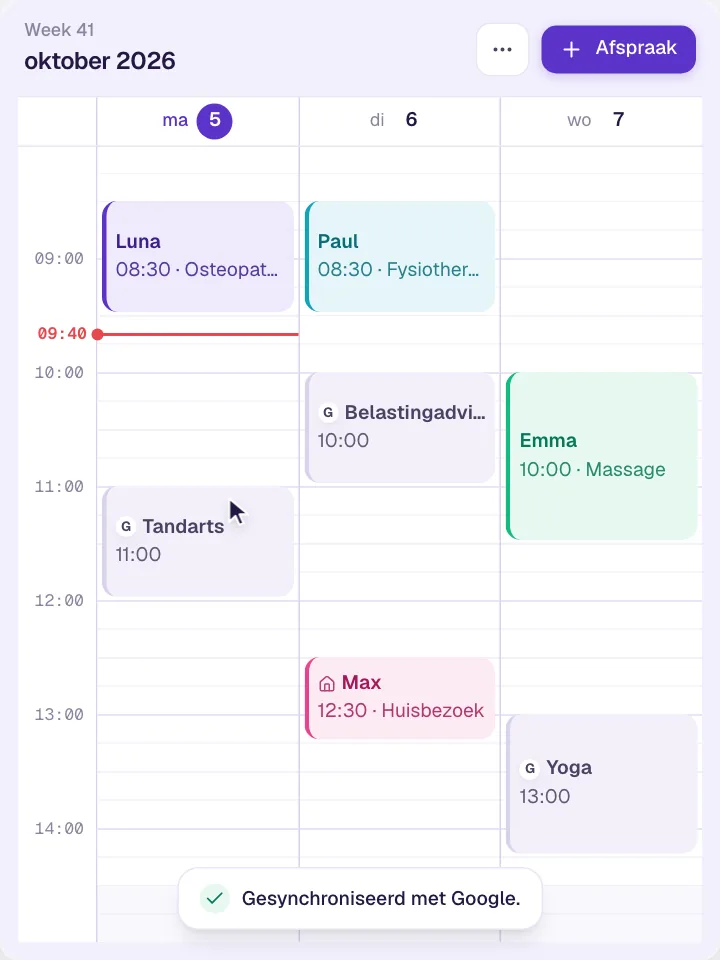 Google Kalender-synchronisatie
