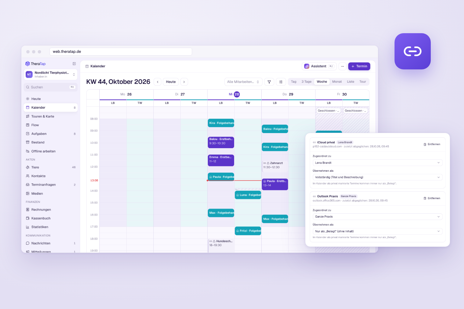 Privé-afspraken uit iCloud of Outlook blokkeren je tijd – in de agenda en in de online boeking